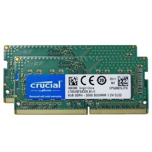 Crucial 16GB KIT 2 x 8GB DDR4 3200 MHz PC4-25600 SODIMM 260-Pin Laptop Memory - Picture 1 of 4