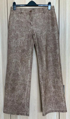(1076) Boohoo Wide Leg Leather Look Trousers - Size 12 L31" - Image 1 of 4