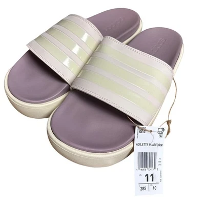 Adidas Mujer Adilette Plataforma Tobogán Sandalias Malva/Figura/Blanco Talla 11 Nuevas Foto 1 de 4