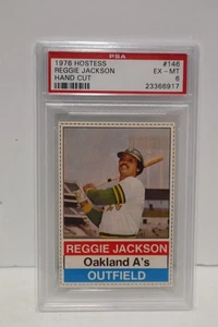 1976 Hostess #146 Reggie Jackson PSA 6 taglio a mano Oakland A's Outfield - Foto 1 di 4