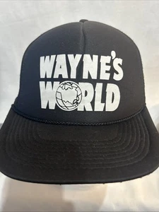 Wayne’s World Movie Black Trucker Mesh Adjustable Snap Back Cap Adult Size - Picture 1 of 16