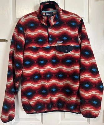 Patagonia Synchilla Snap-T Fleece Pullover Aztec Red White Wild Desert Size M - Image 1 of 4