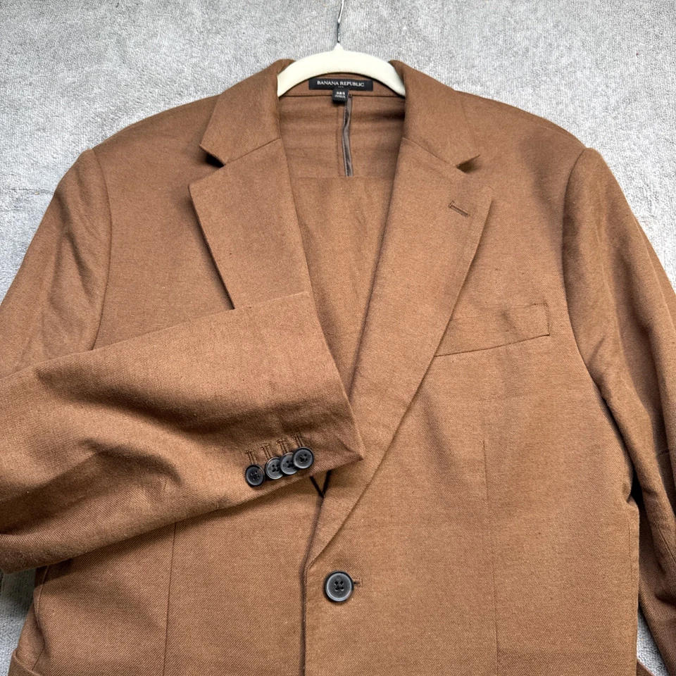 Traje de lino marrón Banana Republic para hombre ajuste a medida 38S chaqueta 31x30 pantalones Foto 1 de 4