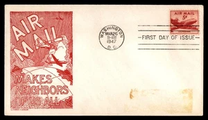MayfairStamps US FDC 1947 Washington DC 5 Cent Air Mail Anderson First Day Cover - Picture 1 of 2