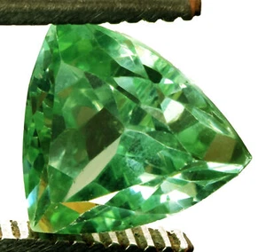 11.50 Ct.Natural Light Green Bi-Color Sapphire Trillion Shape Certified Gemstone - Picture 1 of 4