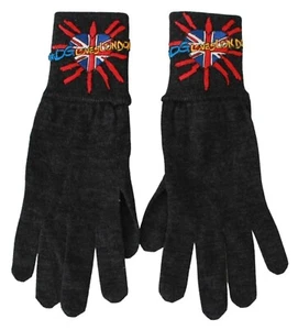 NEW DOLCE & GABBANA Gloves Wool Gray #DGLovesLondon Embroidered Mittens $400 - Picture 1 of 6