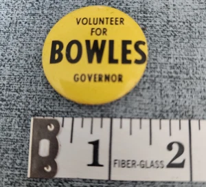Volunteer for Bowles North Carolina Governor pinback button print version 1.5" - Picture 1 of 2