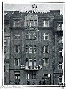 Feuerlöscher Minimax Reklame von 1927 Prag Reichenau Rychnow Werbung Tschechien - Bild 1 von 1