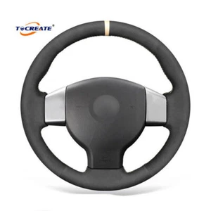 DIY Black Suede Steering Wheel Cover for Nissan Versa Note 2007-2011 #TD05 - Picture 1 of 11