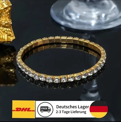 Elastisches Glänzender Tennis-Armband Mit Strasssteinen Für Damen Und Herren. - Bild 1 von 4