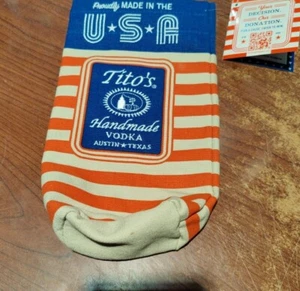 Tito's Vodka Embroidered Canvas Bag Handmade USA "Cheers to" - Picture 1 of 4