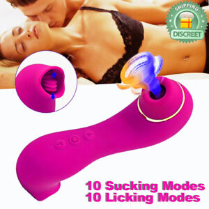Licking Tongue Sucking Vibrator Oral Clit Dildo G-spot Stimulator Women Sex Toys