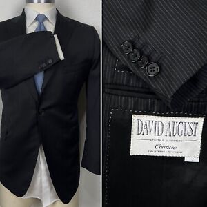 David August Couture Made to Measure 1 Button Pinstripe Blazer Sport Coat 42R