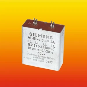 10 uF 100 V 20% SIEMENS B41641-A9106-R DIN 41233 DE COLECCIÓN CONDENSADOR ELECTROLÍTICO - Imagen 1 de 3