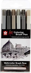 Sakura Koi Blendable Manga Colouring Brush Pens - Urban - Greys - Set of 6 - Picture 1 of 1