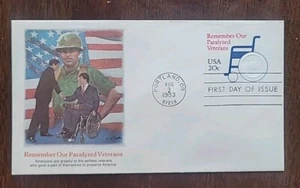 US FDC # U605 Remember Our Paralyzed Veterans 1983. - Picture 1 of 6
