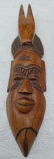 MASCHERA VISO/APPESA A PARETE VINTAGE IN LEGNO INTAGLIATA A MANO ALTA 11'
