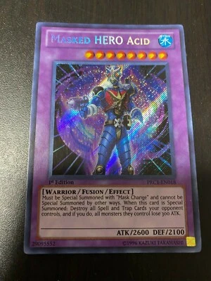 Yu-Gi-Oh Masked Hero Acid PRC1-EN018 Secret Rare 1st A - Image 1 of 2