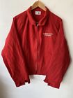 Vtg 70s CHEMISE LACOSTE Custom ALBER-HAFF PARKING Red L Full Zip Coach Jacket