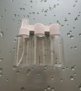 Bottiglia spray in plastica trasparente riutilizzabile e bottiglia universale 2,7 once set dimensioni da viaggio 3 pz - Foto 1 di 3