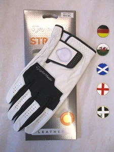 RIGHT HAND TaylorMade Stratus LEATHER Custom Golf Glove + Ball Marker - Picture 1 of 6