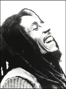 Bob Marley laughing classic Reggae Artist 8 x 11 b/w pin-up photo - Picture 1 of 3