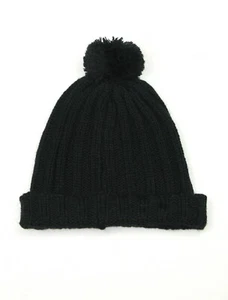 Mens Bobble Hat-Black Pom Pom Beanie Cable Knitted Warm Winter Wooly Hat For Men - Picture 1 of 1