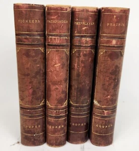 1876 James Fenimore Cooper 4 Books Prairie Pathfinder Pioneers Deerslayer - Imagen 1 de 23