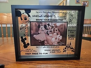 Disney Park Mickey Mouse Clear Glass Best Vacation Ever Picture Frame 4"x6" New - Picture 1 of 6