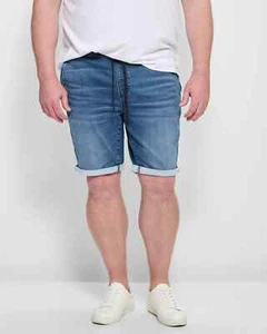 Mens plus size 7XL Target Mid wash Blue denim SHORTS pockets elastic waist NEW - Bild 1 von 4