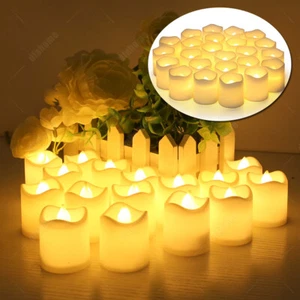 24/48PCS Flameless LED Tea Lights Votive Candles Lamp Decor Battery Operated Set - Picture 1 of 22