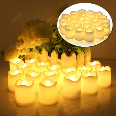 24/48PCS Flameless LED Tea Lights Votive Candles Lamp Decor Battery Operated Set - Image 1 of 4