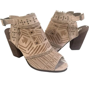 Naughty Monkey Sweet Jackie Größe 10 hochhackige Lederstiefelette Southwestern Fransen - Bild 1 von 14