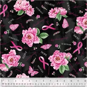 Tela 100 % algodón Fat Quarter Windham Strength & Love con escritura floral mariposa - Imagen 1 de 4