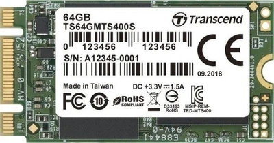 Transcend MTS400S 64 GB, M.2 SSD SSM - Bild 1 von 2