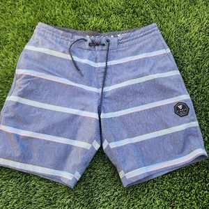 Vissla Herren Boardshorts Gr. 32 mehrfarbig gestreift grau Kordelzug Schwimmen Strand - Bild 1 von 7