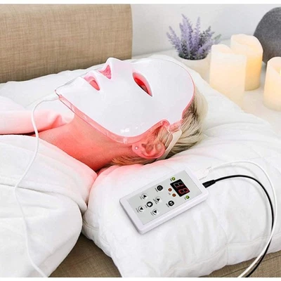 Blue Red Light Therapy Mask for Face, 7 Colors LED Face Mask Light Therapy - Image 1 of 4