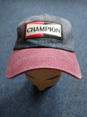 Champion Spark Plugs Blue With Red Peak Stone Washed Baseball Cap Garage Advert - Image 1 of 3