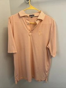 STITCH Men's Orange /White Stripes Polo Shirt Du Pont Country Club Size Medium - Picture 1 of 11