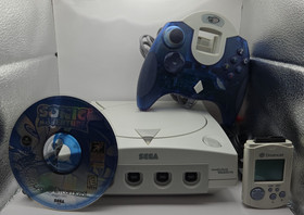 SEGA Dreamcast Console w/Sonic Adventure, Controller Memory Card & Cables Tested