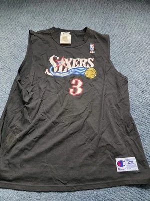 Camisa sin mangas Allen Iverson vintage Champion Philadelphia Sixers talla XXL nueva con etiquetas  Foto 1 de 4
