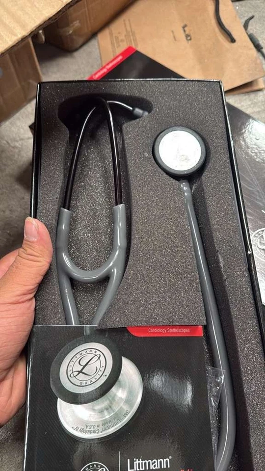 3M Littmann Cardiology IV Stethoscope, 5621,  Black Grey Chestpiece  27" - Image 1 of 1