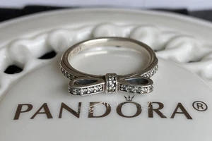 Authentic Pandora Sparkling Bow Ring #190906CZ - Picture 1 of 4