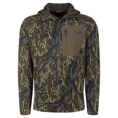 DRAKE Men's Grid Fleece Original Treestand Half Zip Hoodie (DW0265-032) - Image 1 of 4