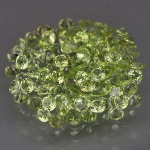 Redondo 2,5 mm. Color Deslumbrante Natural Manzana Verde Peridoto Pakistán 100 Piezas/7,77Ct. - Imagen 1 de 6