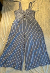 Strampler Overall C&C California Größe 12 blau 100% Leinen gestreift - Bild 1 von 3
