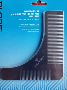 *4 × Package Men Premium Beard Comb Trimming Guide Steel 2 Built In Comb - Picture 1 of 7