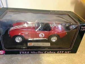 1:24 Scale 1955 Shelby Cobra Convertible 427 SC RED Diecast - Picture 1 of 1