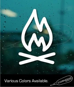 Camp Fire Decal STICKER VINYL DECAL OFF GRID TINY CAMPING OUTDOORS ADVENTURE - Picture 1 of 4