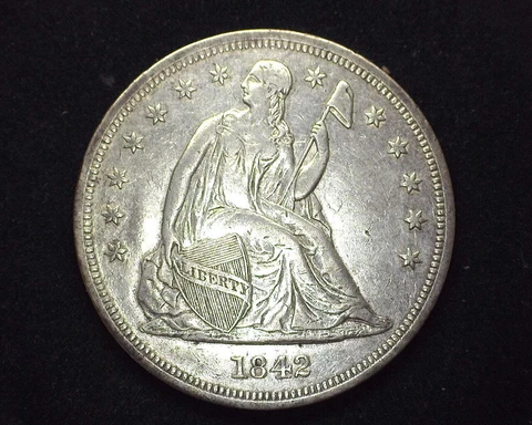 HS&C: 1842 Seated Liberty Dollar XF - US Coin Cover